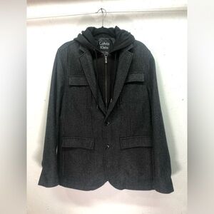 Calvin Klein charcoal hooded pea coat